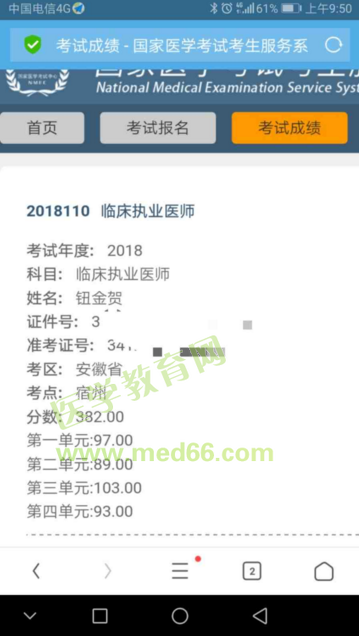 僅僅復習20天就通過2018年臨床執(zhí)業(yè)醫(yī)師考試 有圖有真相！