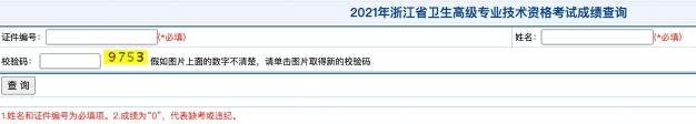 2021年浙江省衛(wèi)生高級(jí)專業(yè)技術(shù)資格考試成績查詢