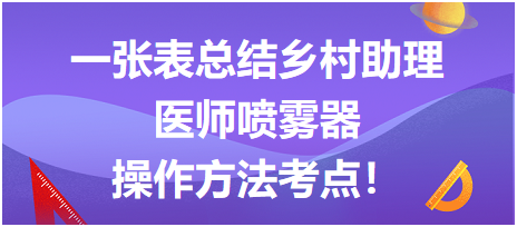 一張表總結(jié)鄉(xiāng)村助理醫(yī)師技能?chē)婌F器操作方法考點(diǎn)！