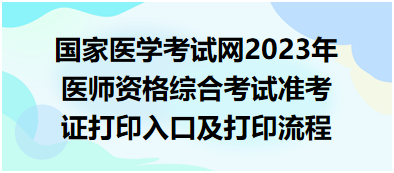 國(guó)家醫(yī)學(xué)考試網(wǎng)2023年醫(yī)師資格綜合考試準(zhǔn)考證打印入口及打印流程