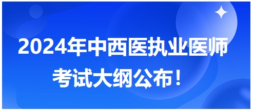 2024年中西醫(yī)執(zhí)業(yè)醫(yī)師考試大綱免費(fèi)下載