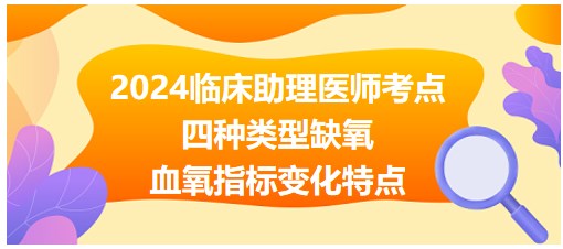 四種類型缺氧—血氧指標變化特點